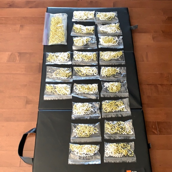 Other - 22 bags of pearl like gold and pearl beads for wedding/shower occasion vases